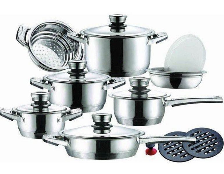 IH- Quality 16 Piece German Designed Stainless Steel Cookware Set