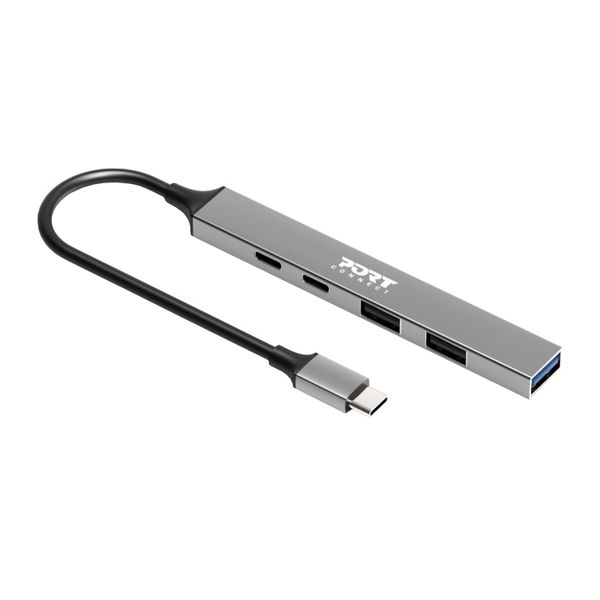 Port Connect USB-C Hub 4x USB + 100W PD Charging Port