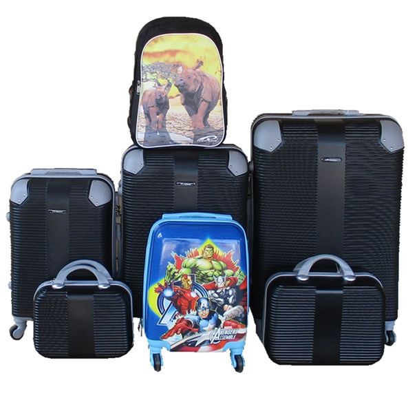 5-Piece ABS Hard Shell Luggage Set with Avengers Trolley &amp; Schoolpack