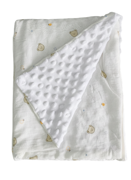 Dual-Sided Minky &amp; Muslin Baby Blanket