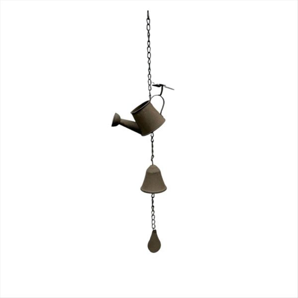 Retro Old Cast Iron Kettle Wind Chimes Garden Courtyard Hanging a