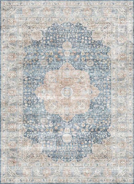 Dial A RugJarvis Persia Inspired Floral Design Blue
