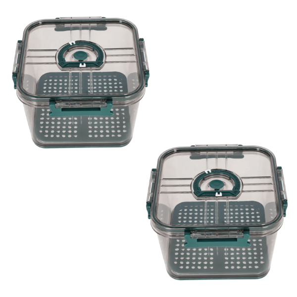 Clear Square Fridge Storage Containers BPA-Free 20cm Pack of 2