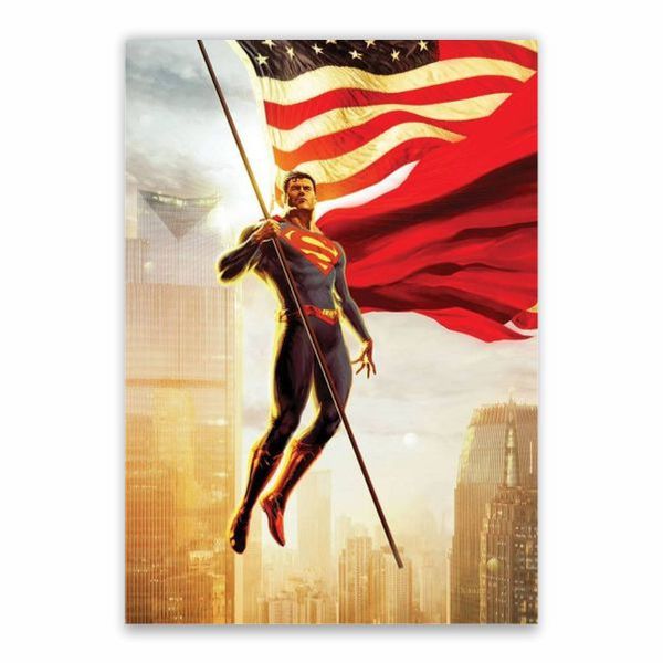 Superman American Flag Poster - A1