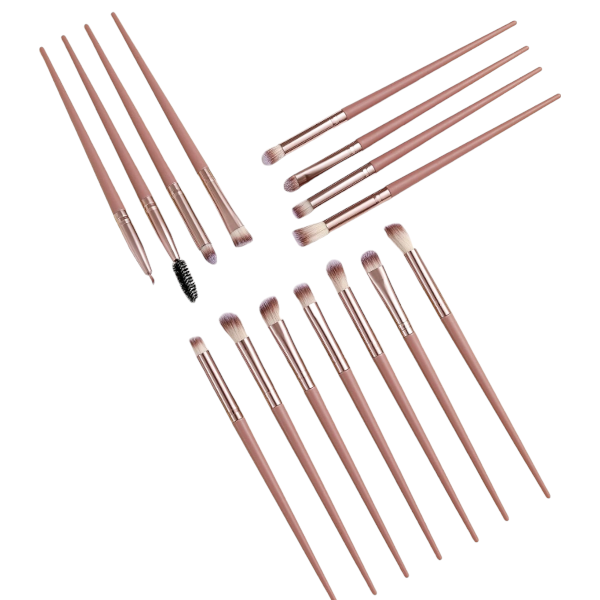 15 Piece Professional Makeup Brush Set - Brown