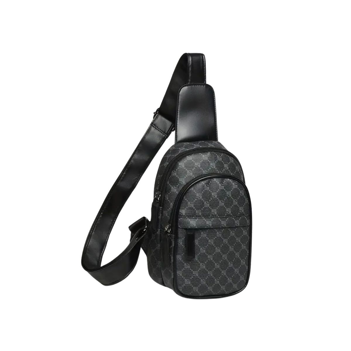 Men's Crossbody Sling Bag - PU Leather Shoulder Bag with Adjustable Strap