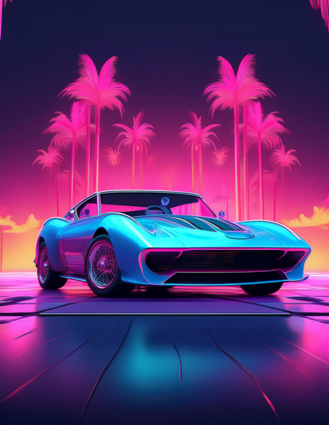 Canvas Wall Art Home Decor - Retro sports car
