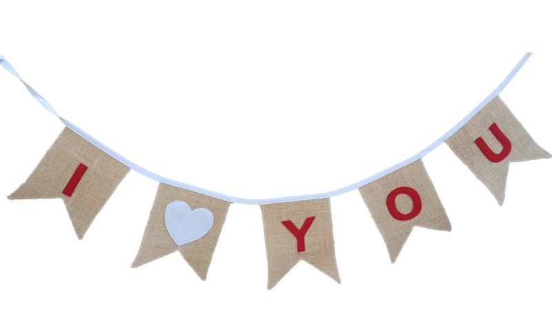 Bunting "I Love You" White Heart