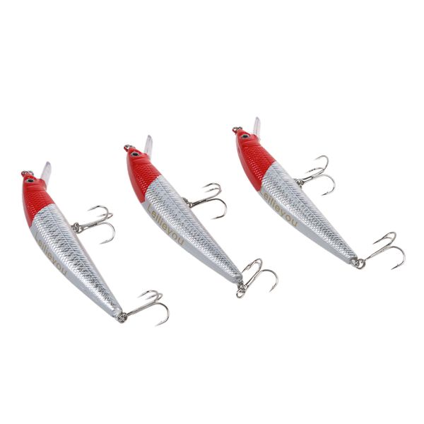 3 Pcs 100Mm Vibration Fishing Lures Tackle Hook Bass