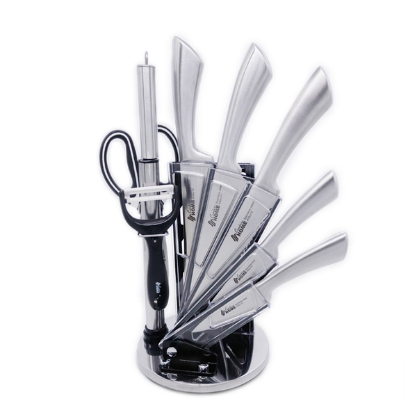 9 Piece Household Stainless Steel Knife Set with Stand