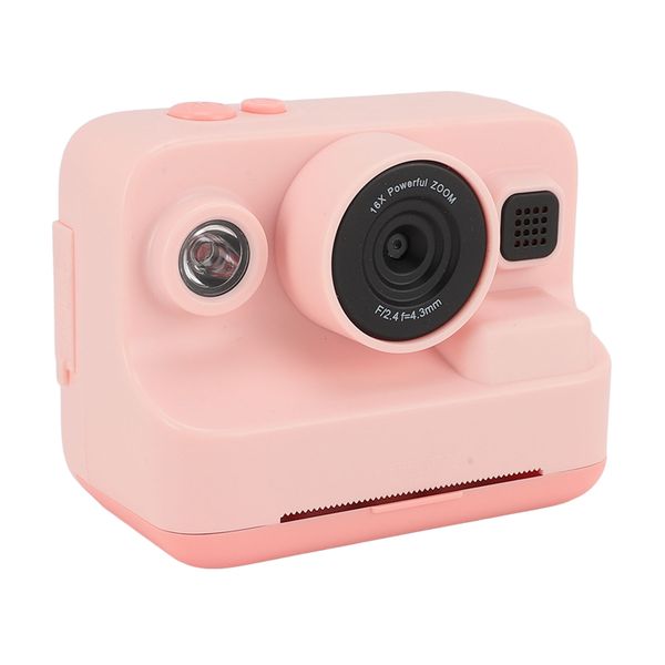 Instant Print Camera 1080P, 12MP, 2.4" Screen, 3 Paper, MP3 Player, Roseate