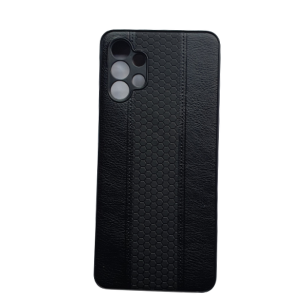 Samsung A32 Stripped Leather Phone Case Black