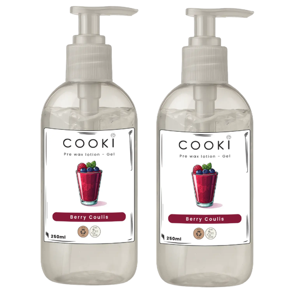 Cooki Berry Coulis Pre-Wax Lotion - Gel 250ml 2 Pack Wax Prep Lotion