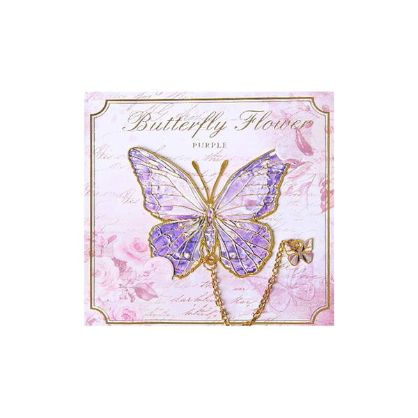 Dreamy Butterfly Metal Bookmark Collection - Purple