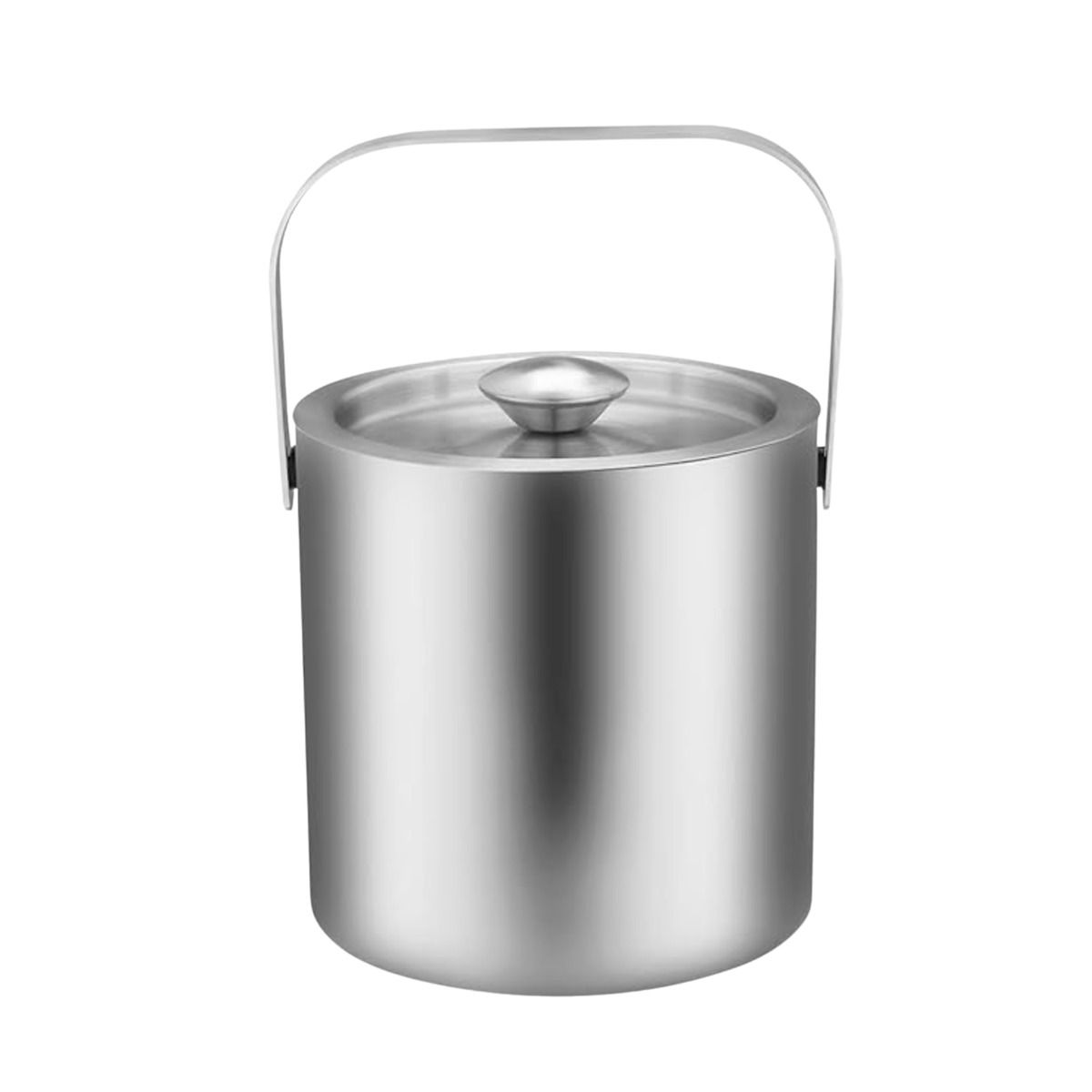 Portable Double Wall Ice Bucket Stainless Steel Outdoor Ice Container ...