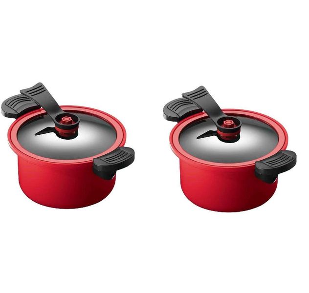 Non-Stick Home Micro Pressure Cooker - 3.5L - 2 Pieces