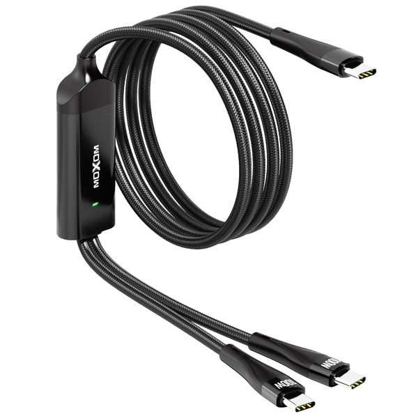 Blazing Fast Moxom MX-CB155 100W Type-C to Double Type-C Charging Cable