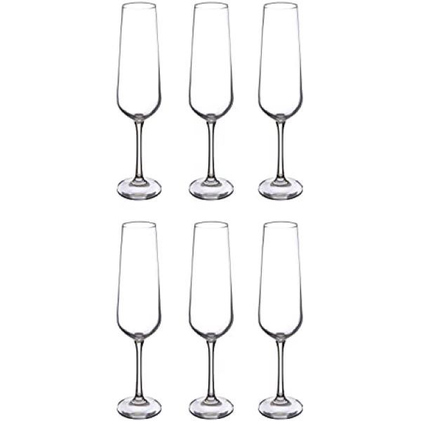 Classic Glass Champagne Flute 220ml - Set of 6