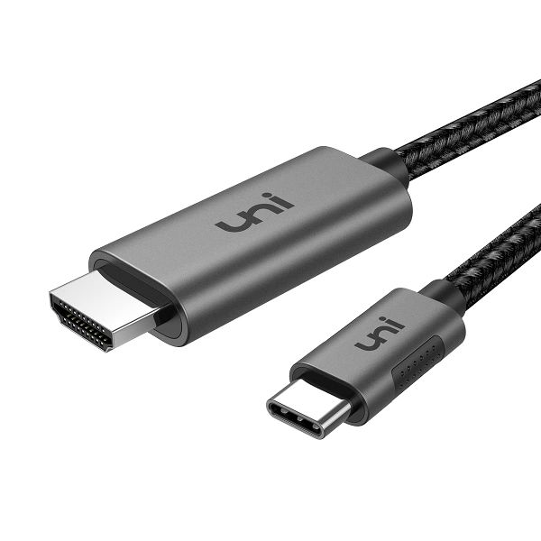 Uni USB-C to HDMI Cable (4K@60Hz), Thunderbolt 3, Space Grey - 4.5m