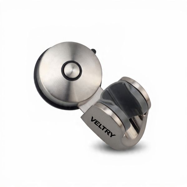 Veltry Adjustable Shower Head Holder with Removable Suction Cup - Silver