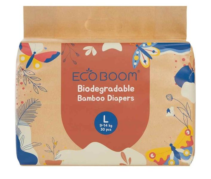 Eco Boom Joy Bamboo Nappies 4 L - 240 Pcs Biodegradable Eco-Friendly