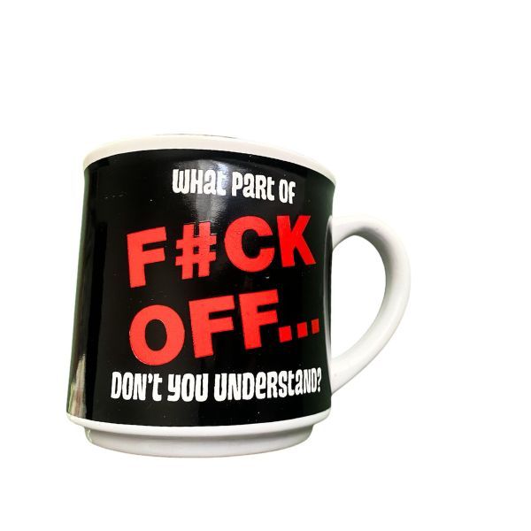 F#CK OFF Black Glass 1 Pack Expressive Mug 250ml