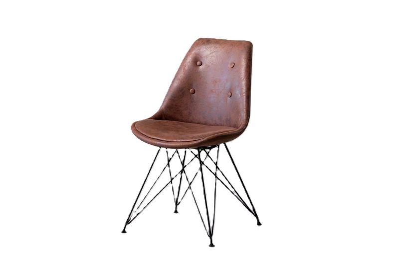 Enzo Dining Chair - Vintage Brown (470mm (L) x 575mm (W) x 830mm (H)