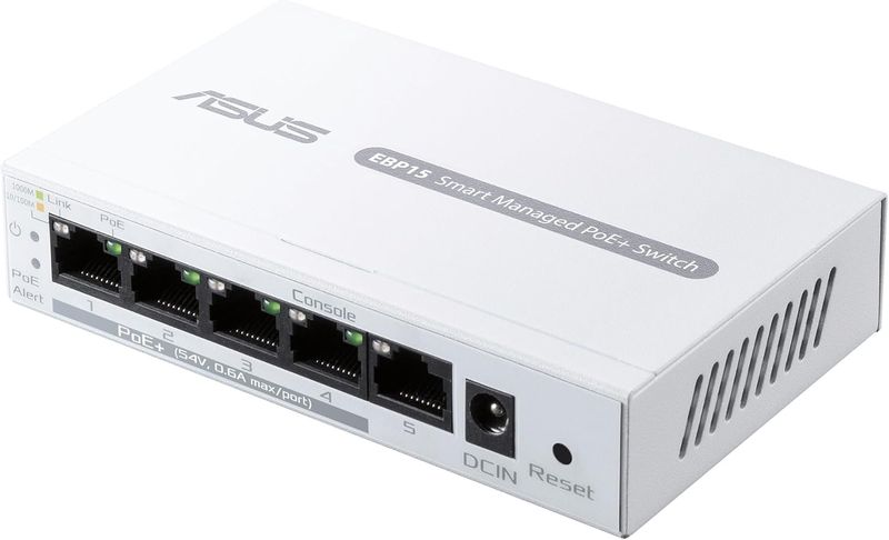 ASUS ExpertWiFi EBP15 5-Port Gigabit Smart Managed PoE+ Switch