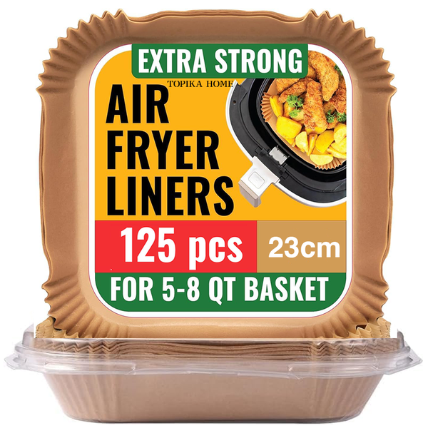 Topika Air Fryer Liners Square Airfryer Liner for Baking &amp; Frying 125pcs