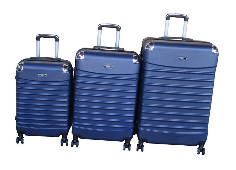 Navy Blue ABS Luggage Set - Durable, Impact - Resistant Hard-Shell - 3-Piece
