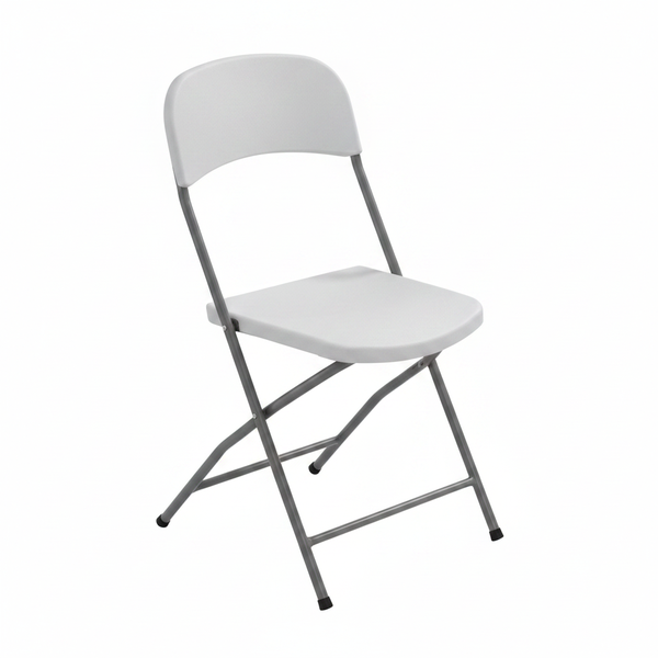 Durable Folding Plastic Chair with Steel Frame, 250 lbs Capacity