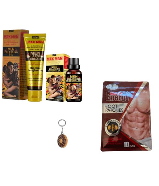 Men Enalarging Cream (Gold) &amp; Oil &amp; Men's Energy Foot Patches &amp; Keyring