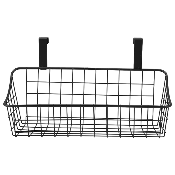 Basket With Hook, Hang It Behind A Door Or On A Railing, Black