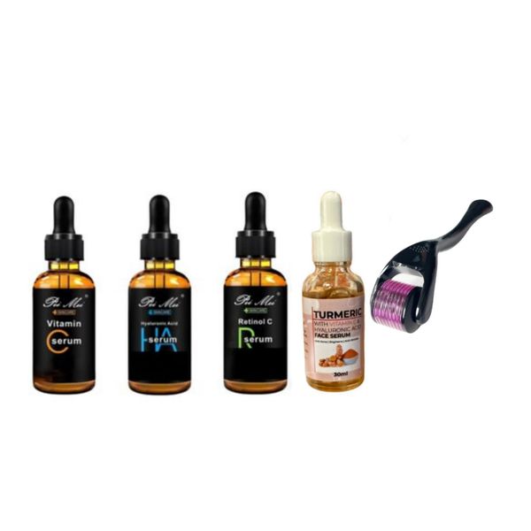 Vitamin C, Retinol C, Hyaluronic Acid with Turmeric Serum &amp; Derma Roller