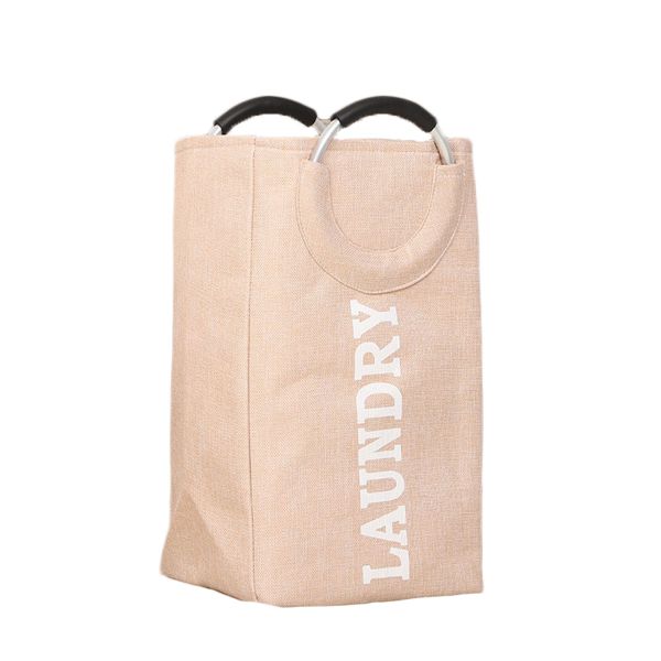 Foldable Large Oxford Cloth Storage Laundry Basket - Pink&amp;Grey