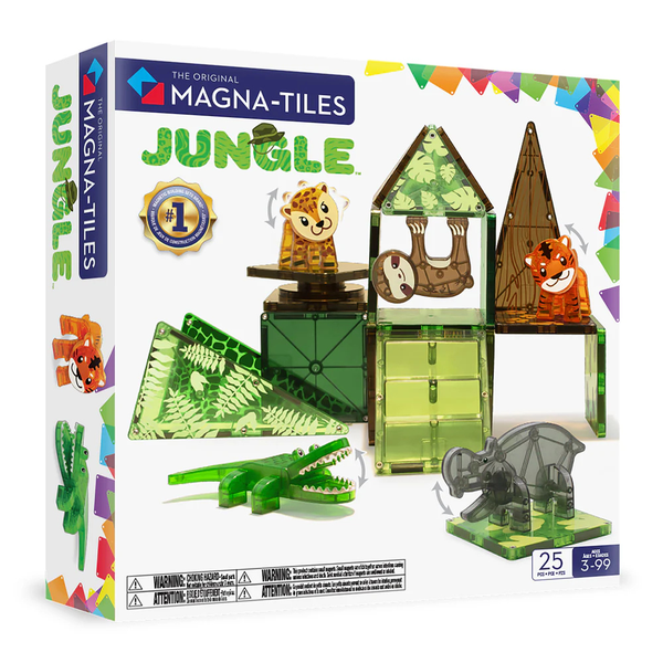 Magna-Tiles - Magnetic Construction Set - Jungle Animals Set - 25-piece