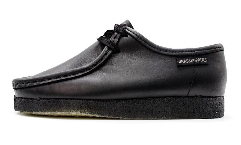 Grasshopper Kid's Lace-Up Moccasin Softee Black