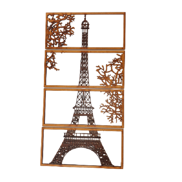 4 Piece Eiffel Tower wall art