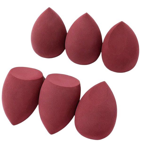 6 Piece - Makeup Beauty Sponge Set - Burgundy