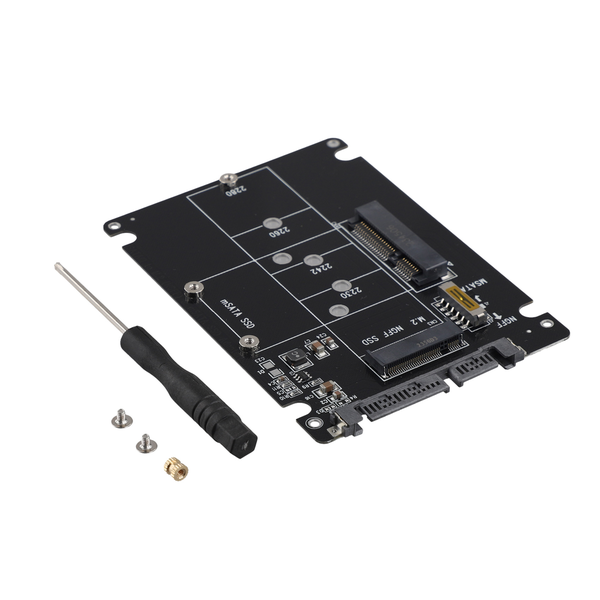 2 in 1 NGFF M.2 B+M Key PCI-E or mSATA SSD to SATA III Adapter Card