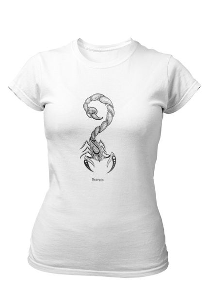 PepperSt Ladies White T-Shirt - Scorpio
