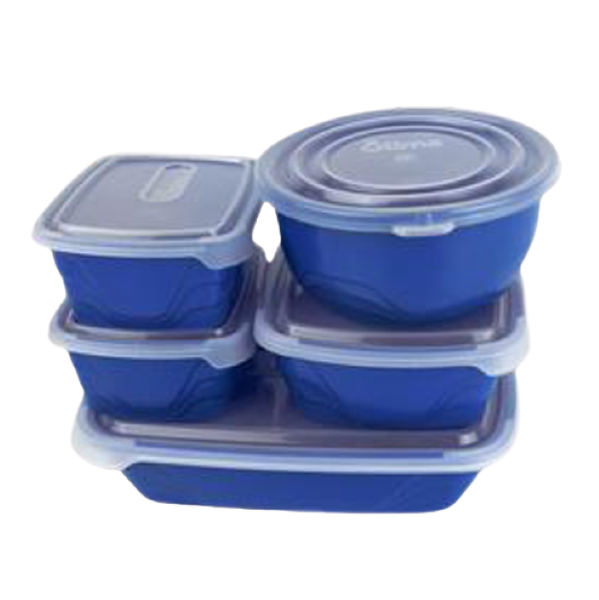 Dark Blue Set of 5 Lock Box