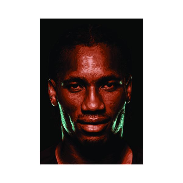 Drogba portrait - A1 poster