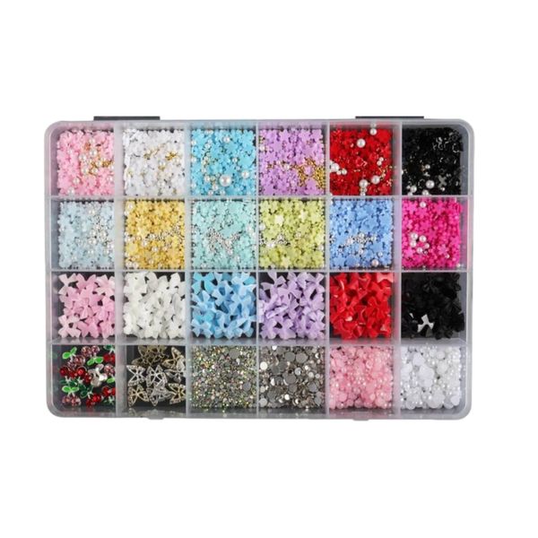 24 Grid 3D Nail Art Decoration