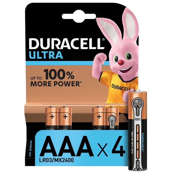 Duracell Ultra AAA Alkaline Batteries - 4 pack
