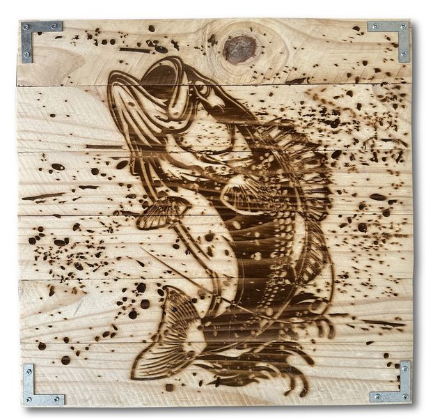 Reclaimed Wood Bass Wall Art