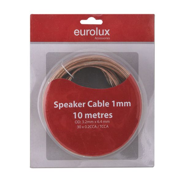 Speaker Cable 1mm Clear 10m
