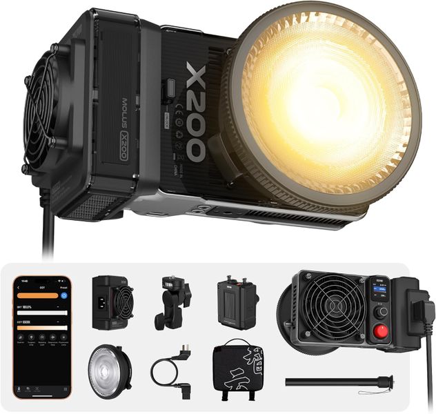 Zhiyun Molus X200 COB Bi-Colour 200W LED Video Light Combo Kit