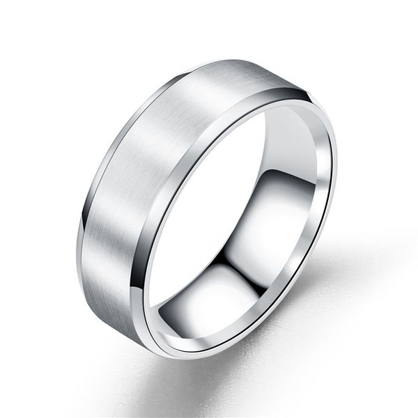 8mm Titanium Plated Stainless Steel Ring