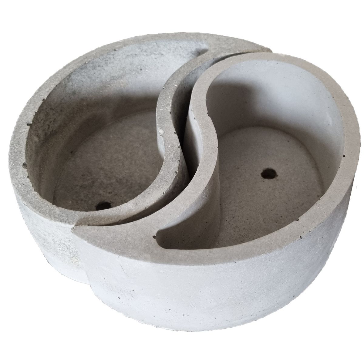 Ying and Yang Succulent Or Flower Cement Concrete Pot Planter Handmade